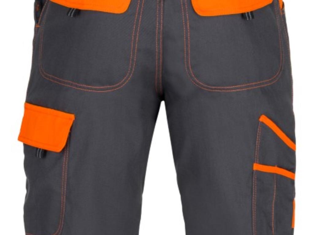 Nohavice na traky ARDON®COOL TREND šedo-oranžové skrátené