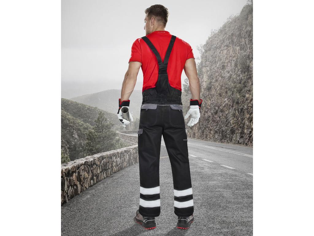 Nohavice na traky ARDON®COOL TREND s reflex. pruhy čierne