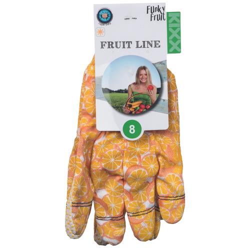 FUNKY FRUIT rukavice bavlnené s PVC bodmi, oranžové