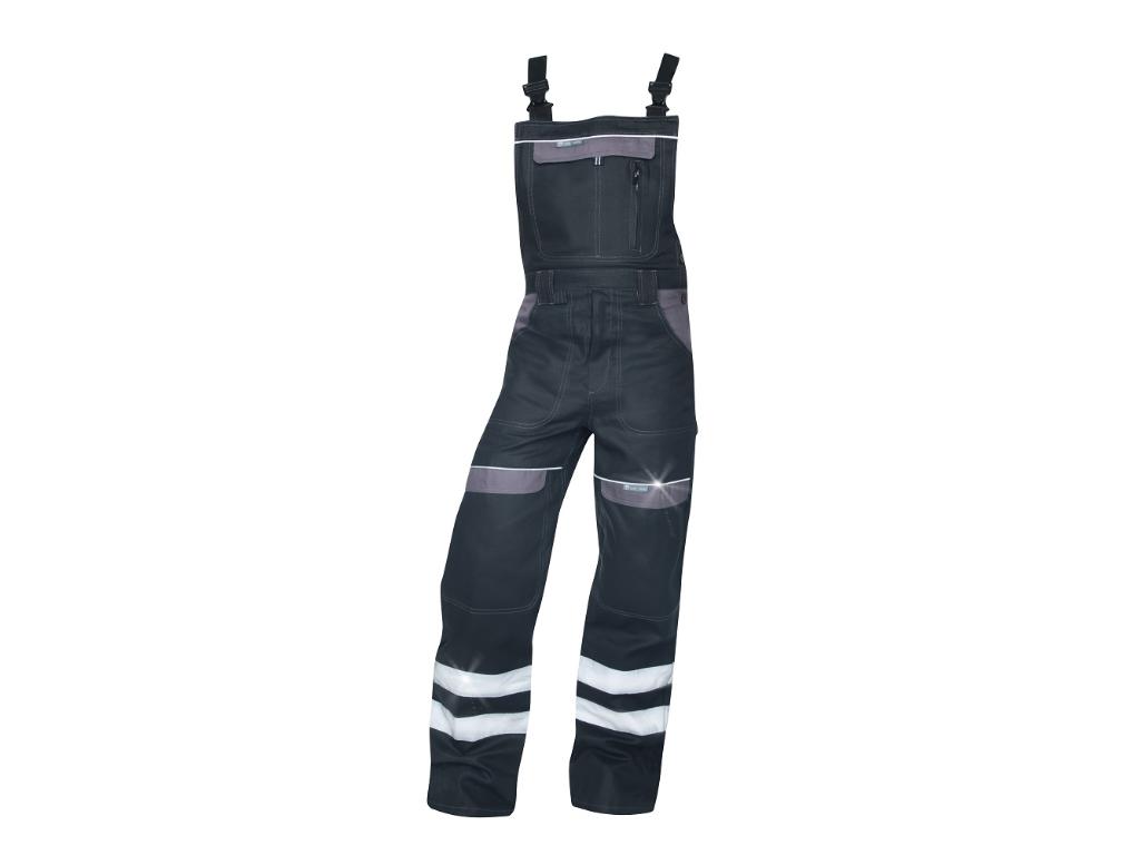 Nohavice na traky ARDON®COOL TREND s reflex. pruhy čierne