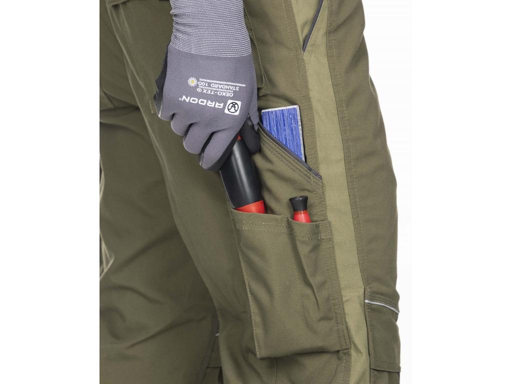 Nohavice na traky ARDON®URBAN+ khaki predĺžené