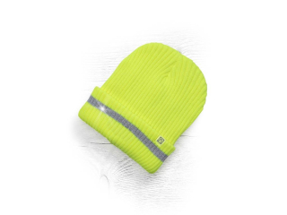 Zimná čiapka pletená fleece ARDON®SPARK s reflex. pruhom hi-vis žltá