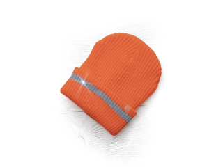 Zimná čiapka pletená fleece ARDON®SPARK s reflex. pruhom hi-vis oranžová